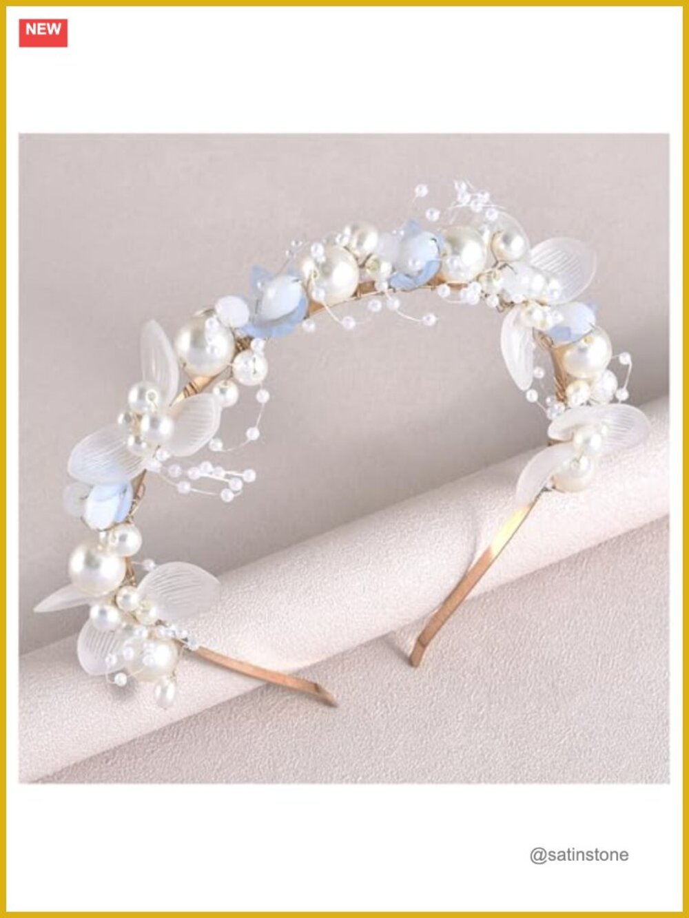 Pearl Flower Headband Wedding Bridal Hair Accessory for Women Girls Prom Party